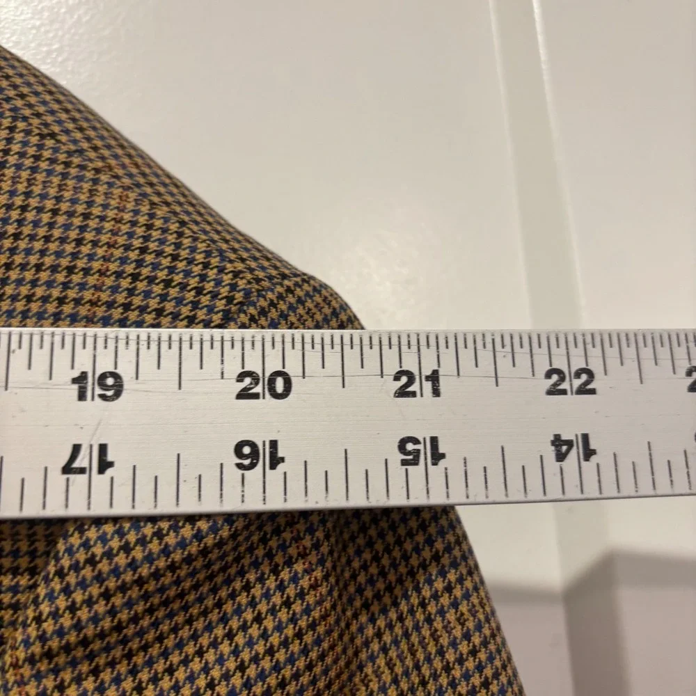 Brooks Brothers 346 Mens 46R Brown Houndstooth Super 100s Wool 3 Button Blazer